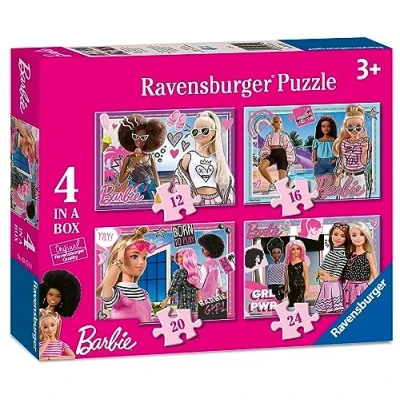 Image of Ravensburger Barbie Jigsaw Puzzles for Kids Age 3 Years Up 4 in a Box (12, 16, 20, 24 Pieces)