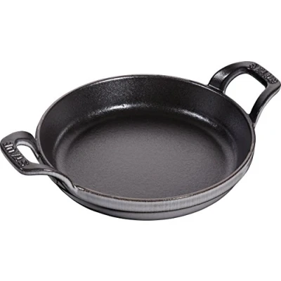 Image of STAUB 40509 552 0 Cast Iron Round Roasting Dish, Grey, 16 cm