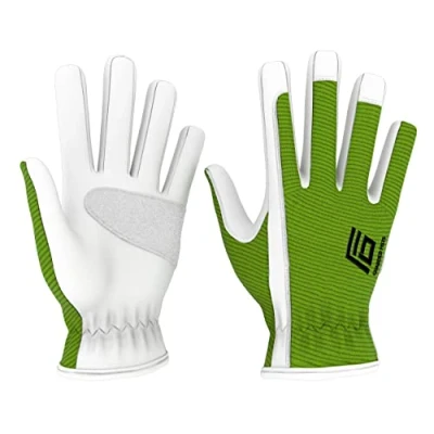 Image of Guarded Fists Medium Size 1 Pair Gardening Gloves, Gloves for Men, Garden Work Mens Heavy Duty Thorn proof Leather Multipurpose