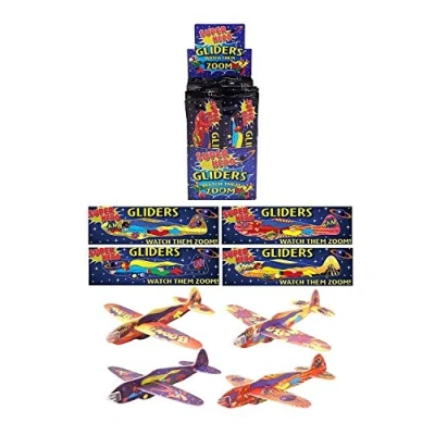 Image of Henbrandt 12 MINI SUPER HERO KIDS BOYS GLIDERS GOODY PARTY BAGS PINNATA FILLERS TOYS