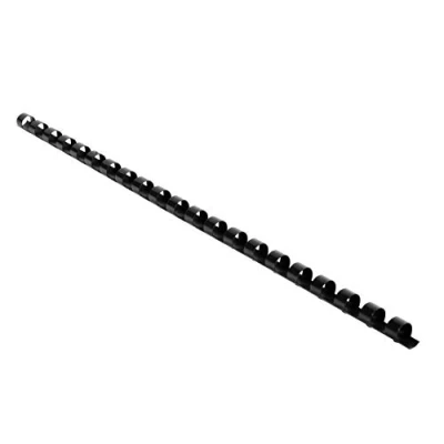 Image of Exacompta Ref 75201E Binding Combs 8mm Thick, 21 Rings, Suitable for A4 Documents, Holds Approx. 20 40 Sheets, Made from PVC Material Black (Pack of 100)