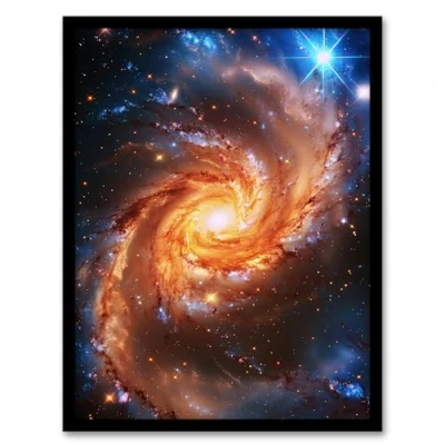 Image of Artery8 Spiral Galaxy Dust Cloud Stars Space Universe For Living Room Artwork Framed Wall Art Print 18X24 Inch