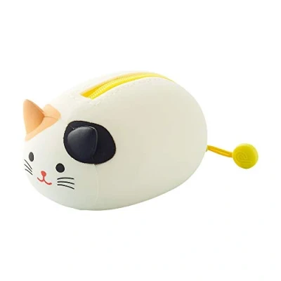 Image of Lihit Lab PuniLabo Mini Zipper Pouch, Horizontal, 2.2&quot; x 2.7&quot;, Calico Cat (A7780 7), Small