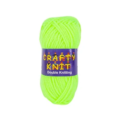 Image of Neon Green Crafty Knit Double Knitting Sewing &amp; Crochet Craft Wool Yarn Coloured Balls 25g