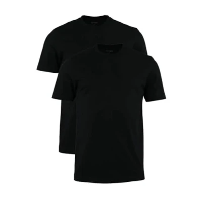 Image of OLYMP T Shirt black roundneck twin pack, M