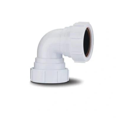 Image of Polypipe Universal Compression Waste Knuckle Bend White 90C 40mm Ps16