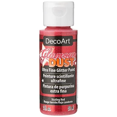 Image of DecoArt Glamour Dust Glitter Paint, Sizzling Red, 59 ml (Pack of 1)