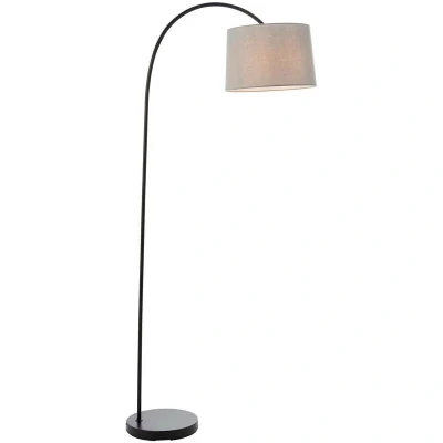 Image of Carlson 1 Light Floor Matt Black &amp; Grey Cotton Mix, E27