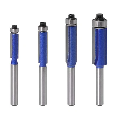 Image of Gasea 4pcs 1/4&quot; Shank Top Bearing Flush Trim Router Bits Set Cutting Diameter 5/16&quot; 3/8&quot; 1/2&quot;