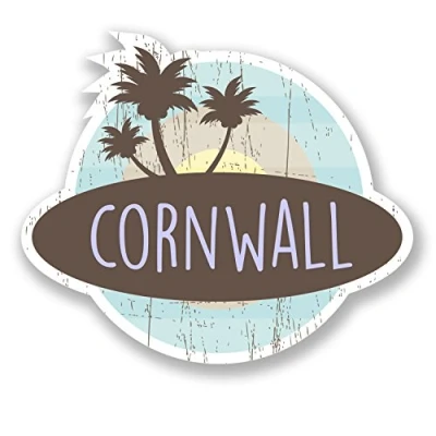 Image of 2 x 10cm Cornwall Cornish Vinyl Sticker Decal Laptop Car Tablet Gift Flag #6767 (10cm Wide 8.5cm Tall)