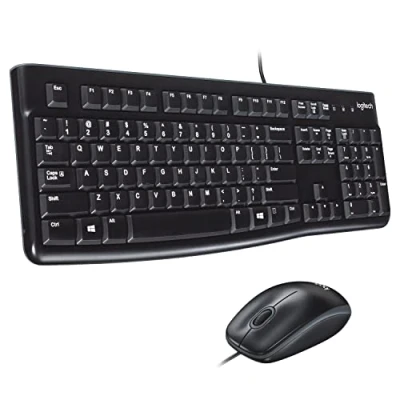 Image of Logitech MK120 Wired Keyboard and Mouse Combo for Windows, QWERTY US International Layout Black