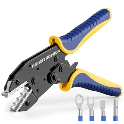 Image of haisstronica Crimping Tool for Non Insulated Terminal,AWG 22 6 Ratchet Wire Crimper Tool,Wire Terminal
