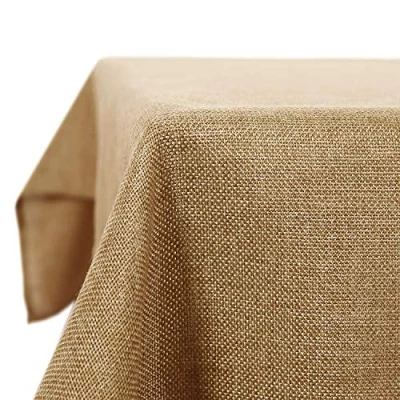 Image of Deconovo Garden Table Cover Rectangular Water Resistant Tablecloth for Party 51x87in(130x220cm) Golden Brown