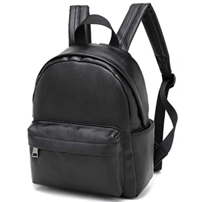 Image of Felda Vegan Leather Backpack Rucksack Daypack Bag Black