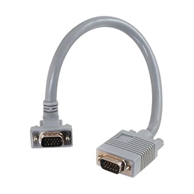 Image of C2G 5M Premium HD15 SXGA VGA to Monitor Cable with 90 degree Connector. Male Computer