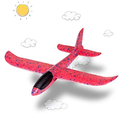 Image of Highttoy Foam Airplane Toys for Kids, Hand Launched Glider Plane 3 12 Year Old Boys Girls Outdoor Flying Aeroplane Aircraft Kids Teens Red