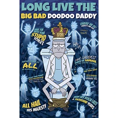 Image of Grupo Erik Rick and Morty DooDoo Daddy Poster 36 x 24 inches / 91.5 61 cm Shipped Rolled Up Cool Posters Art &amp; Prints Wall