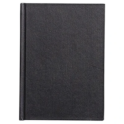 Image of Clairefontaine Ref 134247C Goldline Casebound Pad (64 Ivory Sheets) A6 (148 x 105mm) Size, 140gsm Paper, Portrait Layout Black Cover Suitable for Dry Techniques