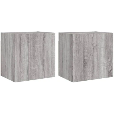 Image of vidaXL TV Wall Cabinets 2 pcs Grey Sonoma 40.5x30x40 cm Engineered Wood