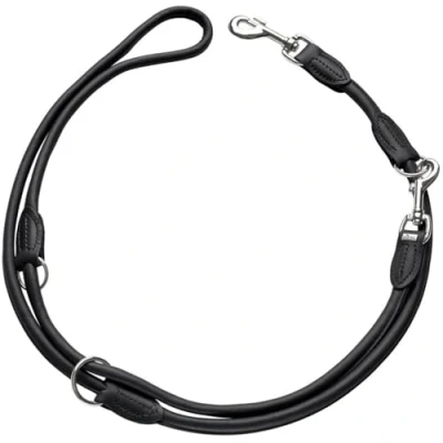 Image of HUNTER Round and Soft Nickel Training Lead Rope, 10 cm x 200 mm, Large, Nappa Black