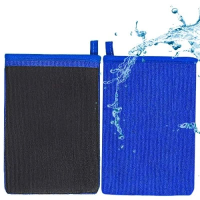 Image of IDYFODOL Auto Clay Mitt Glove Detailing Cleaning Wash Pack of 2 Medium Grade Alternative for Flawless Removal Surface Bonded Micro Contaminant