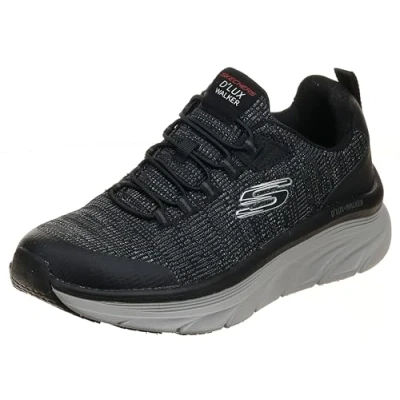 Image of Skechers Men&#039;s D&#039;lux Walker Pensive Sneaker, Black White, 8 UK