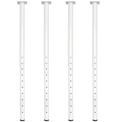 Image of QLLY Adjustable Metal Table Leg 60 100cm / 24 40 inch, Home Office DIY Desk Leg, Furniture Set (4, White)