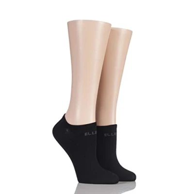 Image of 2 Pair Black Plain Bamboo No Show Socks Ladies 4 8 Elle