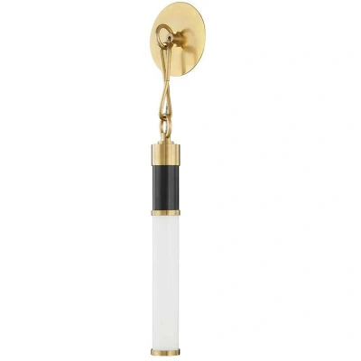 Image of Huntington Led Wall Sconce Aged Brass, Extruded Jade