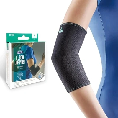 Image of OPPO Elbow Support for Joint/Muscle Pain, Injury, Weakness, Inflammation, Tendonitis, Arthritis. Stretch Material Flexibility &amp; Comfort (Small)