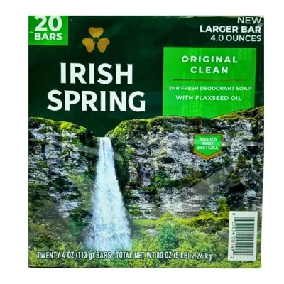 Image of Irish Spring Original Bar Soap, 20 Count, 74 Ounce