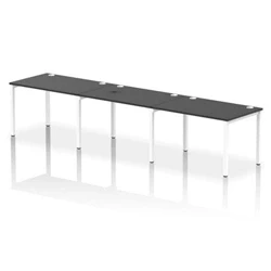 Image of Impulse Bench Single Row 3 Person 1200 White Frame Desk Black