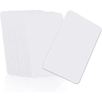 Image of 55 x Premium Quality PVC Plastic ID White Blank Cards, 30 mil 0.76mm Thickness CR80 (Credit Card Size) Printable for Zebra Printers, Compatible with All Printers
