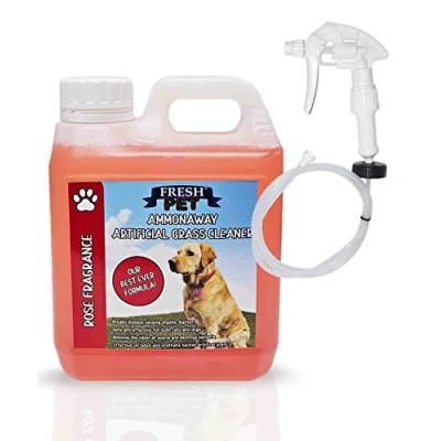Image of Artificial Grass Cleaner Dog Pet Friendly Disinfectant Deodoriser Concentrate Ammonaway Rose Fragrance (1L with Spray)