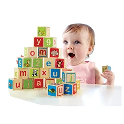 Image of Hape Eco ABC 123 Kid&#039;s Wooden Blocks