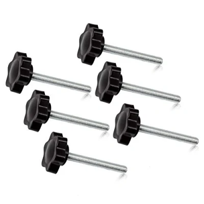 Image of SPEEDWOX 6 Pcs Clamping Screw Knob M5 x 40 Plum Hex Shaped Hand Knobs Knurled Thumb Handle Male Thread Metric