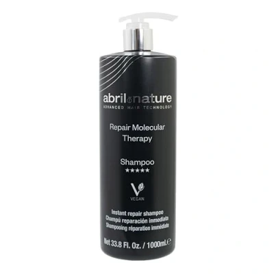 Image of abril et nature Professional Shampoo Molecular Therapy For Extremely Damaged, Overprocessed, or Aging Hair Restructures, Repairs, and Fills the Fiber Healthy Strong 1000 ml