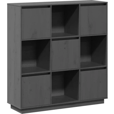 Image of vidaXL Highboard Grey 110.5x35x117 cm Solid Wood Pine