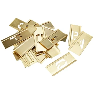 Image of Stencils Set of Pp Brass Locking Letters 1in