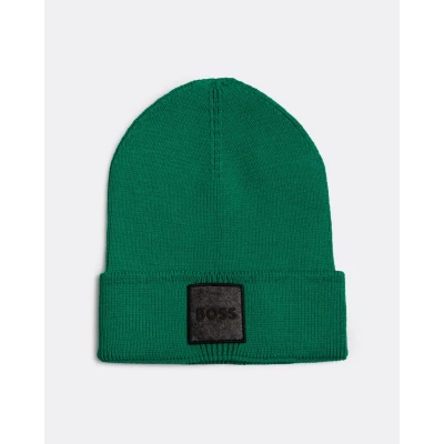 Image of Boss Orange Womens Foxxy Mens Beanie Dark Green One Size