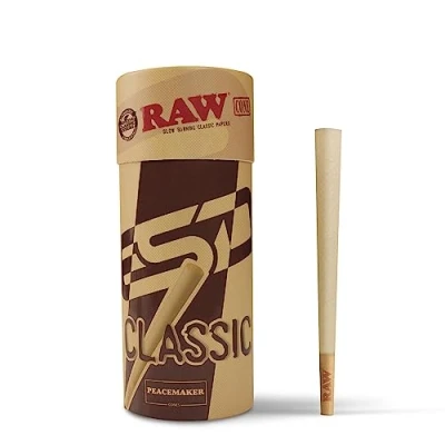 Image of RAW Peacemaker Cones Classic 27 Pack Larger than King Size All Natural Vegan Friendly and Pre Rolled for Convenience