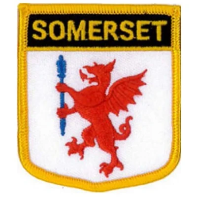 Image of .klicnow Somerset (Shield) Embroidered Patch 6cm X 7cm (2 1/2&quot; 2 3/4&quot;)