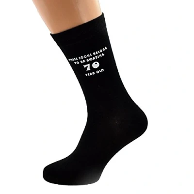 Image of These Socks Belong to An Amazing 70 Year Old Black Mens for 70th Birthday Present