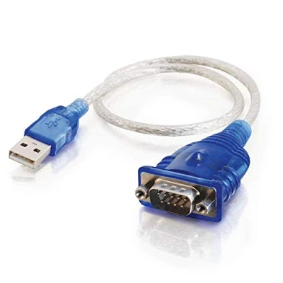 Image of C2G/Cables to Go 26886 1.5ft USB DB9 Serial RS232 Adapter Cable, Blue