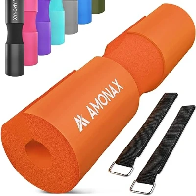 Image of AMONAX Barbell Squat Pad, Extra Thick Foam Padding for Neck &amp; Shoulder Support, Strength Training Equipment Attachments Gym Fitness Workout Cover Hip Thrusts, Weight Lifting Heavy Squats