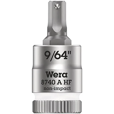 Image of Wera 8740 A HF Zyklop In Hex Plus holding function bit socket, 1/4&quot; drive, 9/64&quot;x28mm, 05003384001