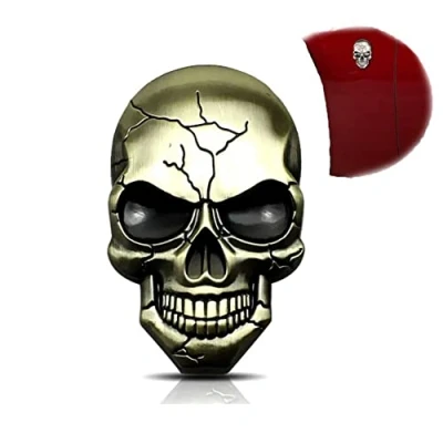 Image of Danlai Metal Skull Car Sticker 3d Emblem Badge Styling Stickers Accessories for Truck Motorcycle Refrigerator