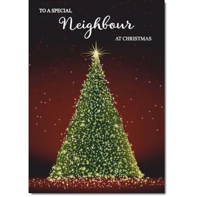 Image of doodlecards Neighbour Christmas Card Green Tree Medium Size for with Plain Envelope