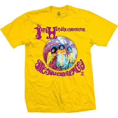 Image of Jimi Hendrix Unisex T Shirt are You Experienced Yellow