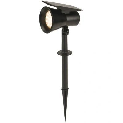Image of Prios LED solar spotlight Birko, height 56 cm, black, ground spike